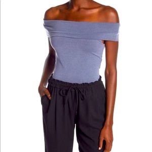 David Lerner Off The Shoulder Surrey Bodysuit